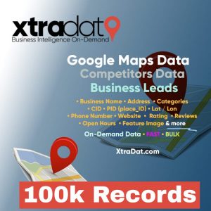 XtraDat 100k GMB leads Google Maps scraper service